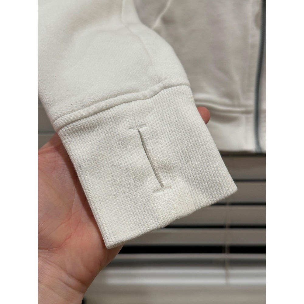 Lululemon Scuba Full Zip Hoodie Women's 6 White Thumbholes Fleece Athletic Read - Picture 3 of 8